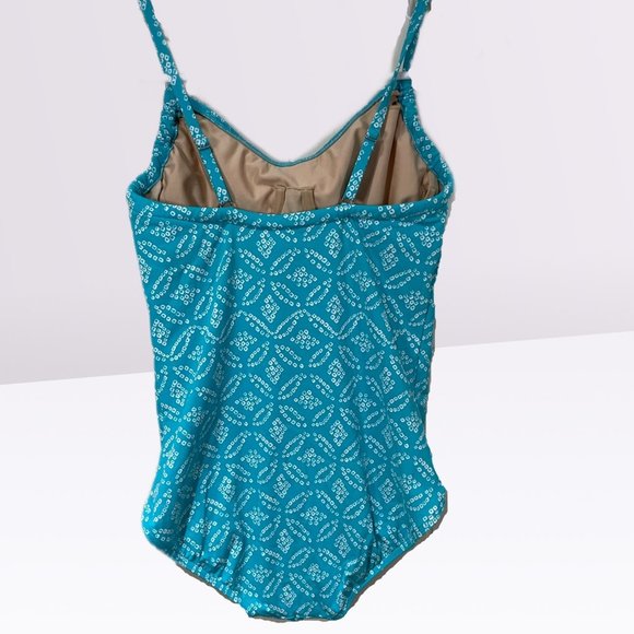 Lend's End Women's Adjustable V-neck One Piece Swimsuit Adjustable Straps Size 6 - Picture 3 of 6